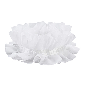 Polyester Ruffled Chiffon Collar, with Satin Ribbon, Detachable Collar for Dresses