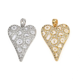 Латунные микропаве прозрачные подвески с фианитом, с эмалью, леопардовый принт сердечко подвеска
