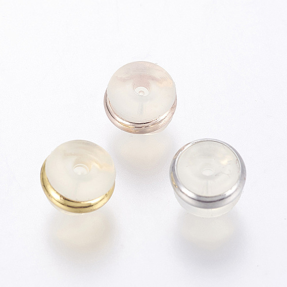 Силиконовые гайки для ушей, пояс серьги сзади, с латунной фурнитурой 