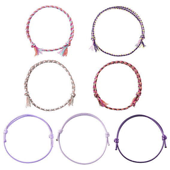 14шт 7 цвета хлопковый шнур браслет набор для мужчин и женщин