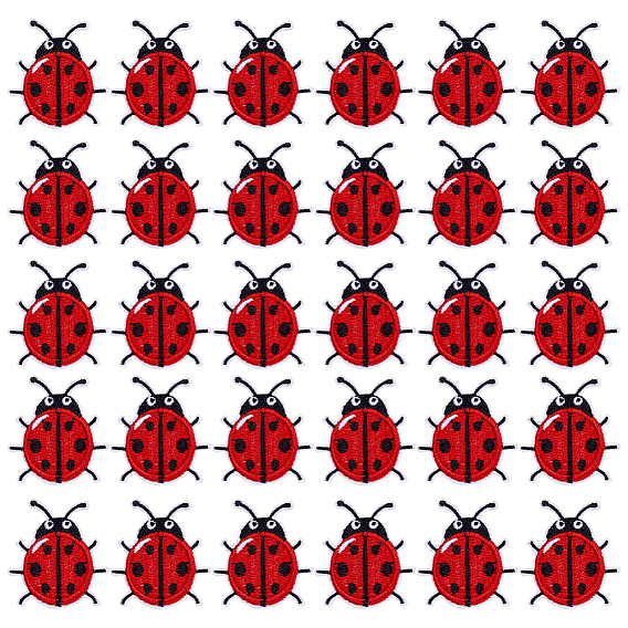 Компьютерная вышивка в виде божьей коровки, нашивки из полиэстера, пришивные/приклеиваемые утюгом, аксессуары для костюма, аппликация