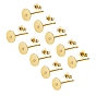 304 Stainless Steel Stud Earring Findings, with Ear Nuts, Flat Round