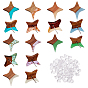 8 Pair Resin & Wood Stud Earrings & Stud Earring Findings, with 304 Stainless Steel Pin, Plastic Ear Nuts, Star