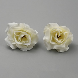 Tela imitación flor de rosa, cabezas de flores artificiales, suministros para festivales y fiestas