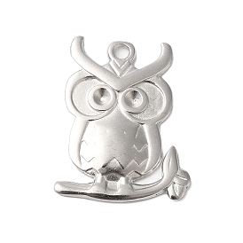 304 Stainless Steel Pendants, Owl Charms