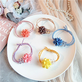 Sparkling Crystal Dream Cream Colorful Hair Ties for Girls with High Elasticity