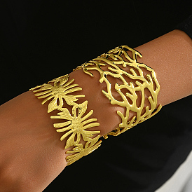 Полые латунные браслеты-манжеты для женщин