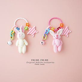 Cute Plush Bunny Keychain Bag Charm Pendant Rabbit Doll Toy Gift