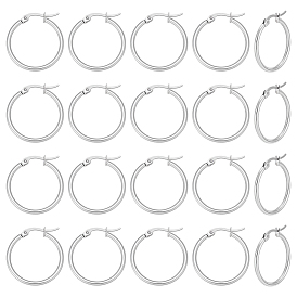 20 пары 304 серьги-кольца из нержавеющей стали, гипоаллергенный, кольцо