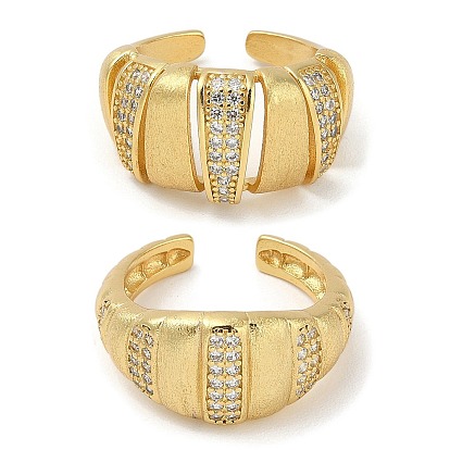 Кольца-манжеты для пальцев из латуни с микропаве из кубического циркония для женщин, без кадмия и без свинца, долговечный, реальный 18 k позолоченный