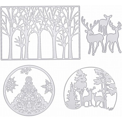 Christmas Carbon Steel Cutting Dies Stencils, for DIY Scrapbooking/Photo Album, Decorative Embossing DIY Paper Card, Mixed Shapes