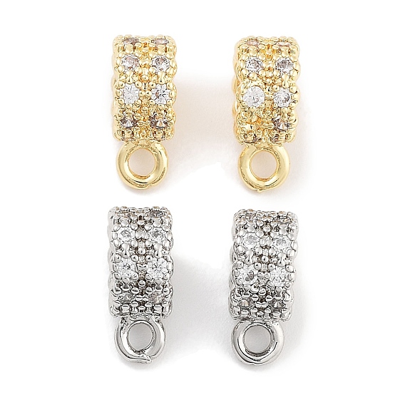 Латунь с кубическим цирконием подвеской, без кадмия, без никеля и без свинца, колонка, прозрачные