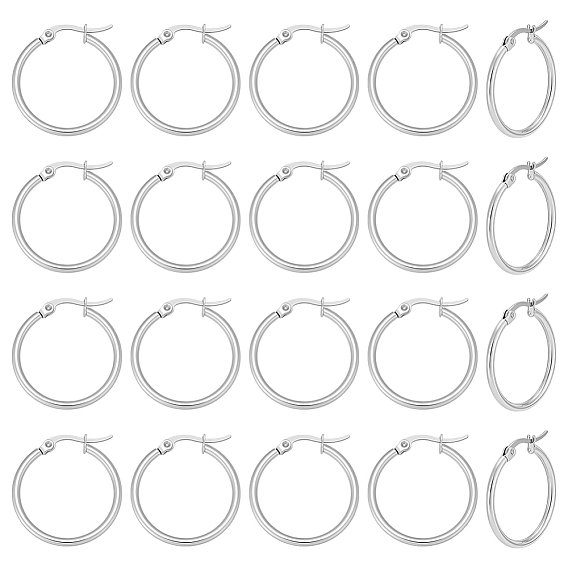 20 пары 304 серьги-кольца из нержавеющей стали, гипоаллергенный, кольцо