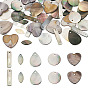 50 шт. 5 стили подвески из натуральной черной ракушки и пресноводных камней, разнообразные