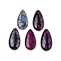 Natural Dragon Veins Agate Pendants, Dyed & Heated, Teardrop Charm