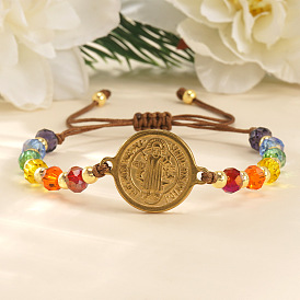 Женский браслет из хрустальных бусин в богемном стиле, Святой бенедикт