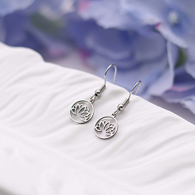 201 из нержавеющей стали болтаться серьги, цветок лотоса