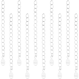 10 шт. 925 конец из стерлингового серебра с удлинительными цепочками и подвесками в виде слезинок, с печатью s925