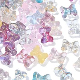 100шт гальваника прозрачная стеклянная бусина, бантом