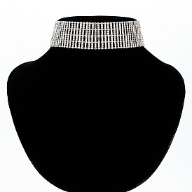 Sparkling Diamond Choker Necklace for Fashionable Women - Perfect for Evening Parties and Stage Performances (N366)