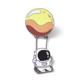 Spaceman with Moon Enamel Pin, Alloy Enamel Brooch Pin Badges for Clothes Bags Backpacks