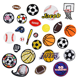 Sports Theme Computerized Embroidery Cloth Iron on/Sew on Patches, Costume Accessories, Rugby/Basketball/Hat Pattern