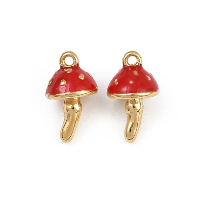 304 прелести нержавеющей стали, с эмалью, грибное очарование, реальный 14 k позолоченный