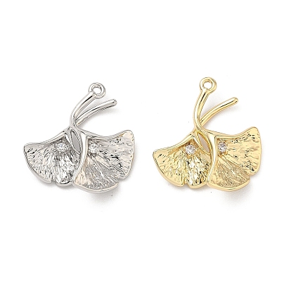 Латунные микро проложить кубического циркония подвески, подвески из листьев гинкго