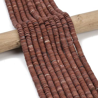 Натуральные красные яшмы бусы пряди, матовые, диск, Heishi бусы