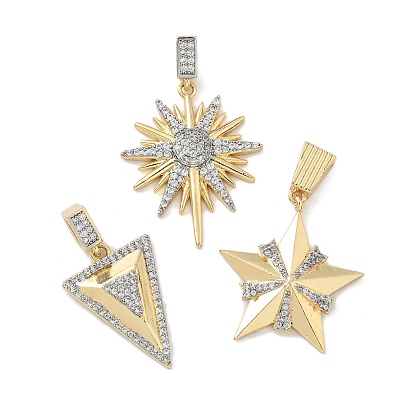 Латунные микро проложить кубического циркония подвески, золотые