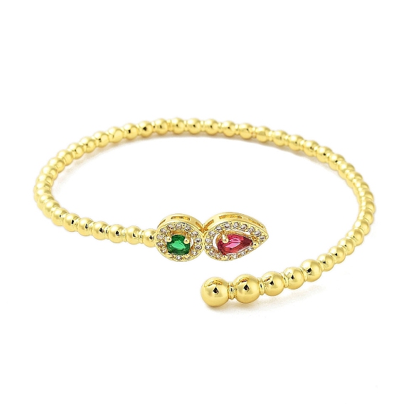 Латунь микро проложить кубического циркония манжеты браслеты, долговечный, без кадмия и без свинца