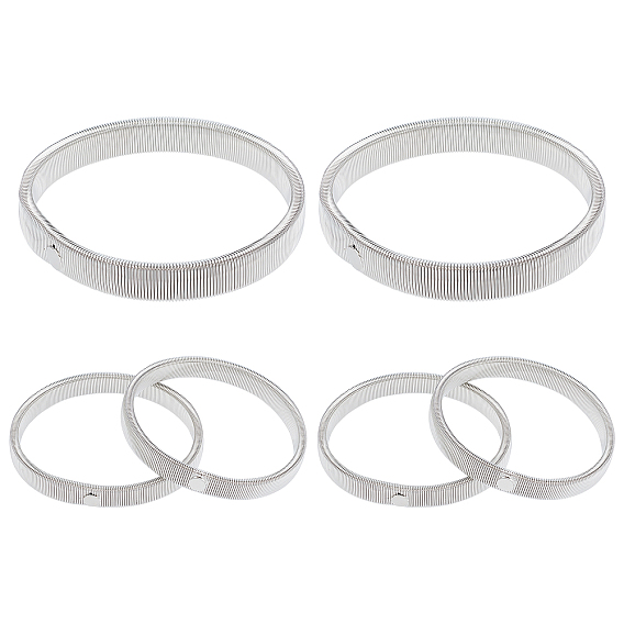 6Pcs Iron Snake Chain Stretch Bracelets, Gift for Men Women