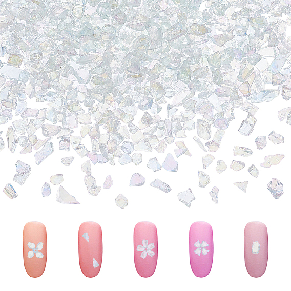 135g прозрачные стеклянные бусины, для украшения ногтей, нет отверстий / незавершенного, чип
