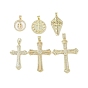 Настоящие 18 k позолоченные латунные подвески с микропаве и кубическим цирконием, без кадмия, без никеля и без свинца, крестик