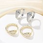 Серьги-кольца из латуни с прозрачным кубическим цирконием, змея