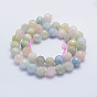 Natural Morganite Beads Strands, Faceted Round, Grade A-