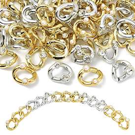 90 шт. 3 стили быстроразъемные соединения из АБС-пластика, хрустальных стразов и искусственного жемчуга, витых овальных