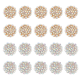 20 шт 2 цвета цинковый сплав стразы ювелирные кнопки кнопки, полукруглый