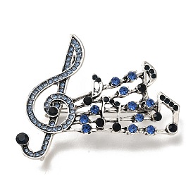 Musical Note Alloy Rhinestone  Brooches for Backpack Clothes