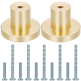 10 Sets Aluminium Alloy Cabinet Hardware, Door Handle Sets, Flat Round