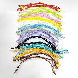 24Stk. 12 Farben Herstellung von geflochtenen Armbändern aus gewachstem Polyester, mit 304 Biegeringen aus Edelstahl