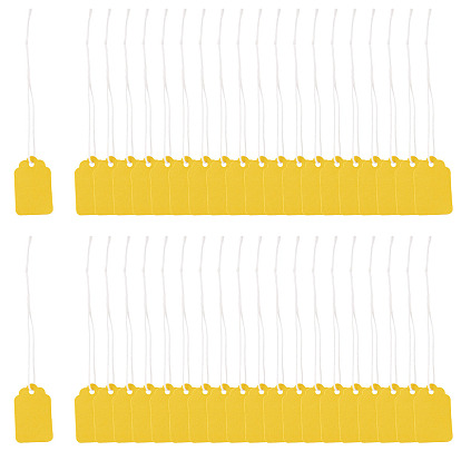 Paper Tags, with Cotton Cord, Blank Price Tag, Rectangle