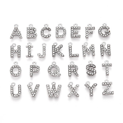 304 подвески из нержавеющей стали и страз, буква az чары, вакуумное покрытие pvd, настоящее 18k позолоченное/цвет нержавеющей стали