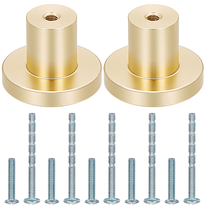 10 Sets Aluminium Alloy Cabinet Hardware, Door Handle Sets, Flat Round