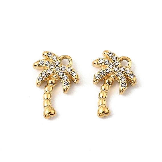 304 нержавеющая сталь с подвесками из хрустальных страз, кокосовая пальма, ионное покрытие (ip)