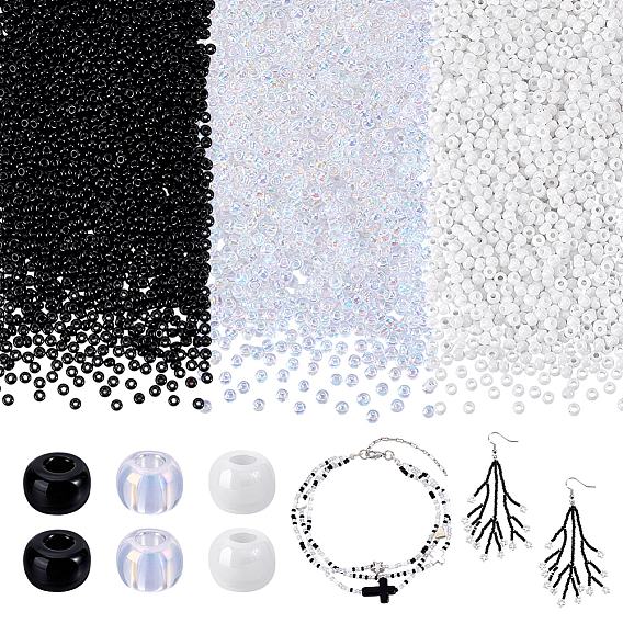 6000шт. 3 стили наборы круглых стеклянных бисеринок, разнообразные