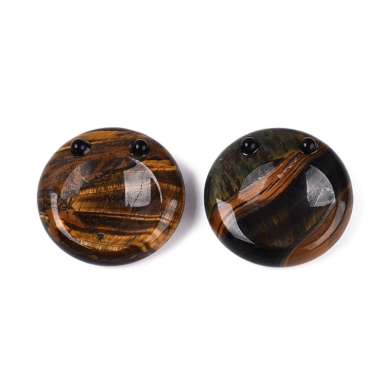 Natural & Synthetic Thumb Worry Stone, for Healing Reiki Stress Relief, Flat Round Shape