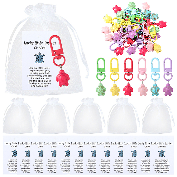 1набор брелоков из смолы, с фурнитурой из цинкового сплава, черепаха