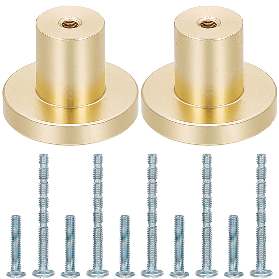 10 Sets Aluminium Alloy Cabinet Hardware, Door Handle Sets, Flat Round