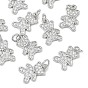 SHEGRACE Brass Clear Cubic Zirconia Charms, Bear Charms, Cadmium Free & Lead Free & Nickel Free